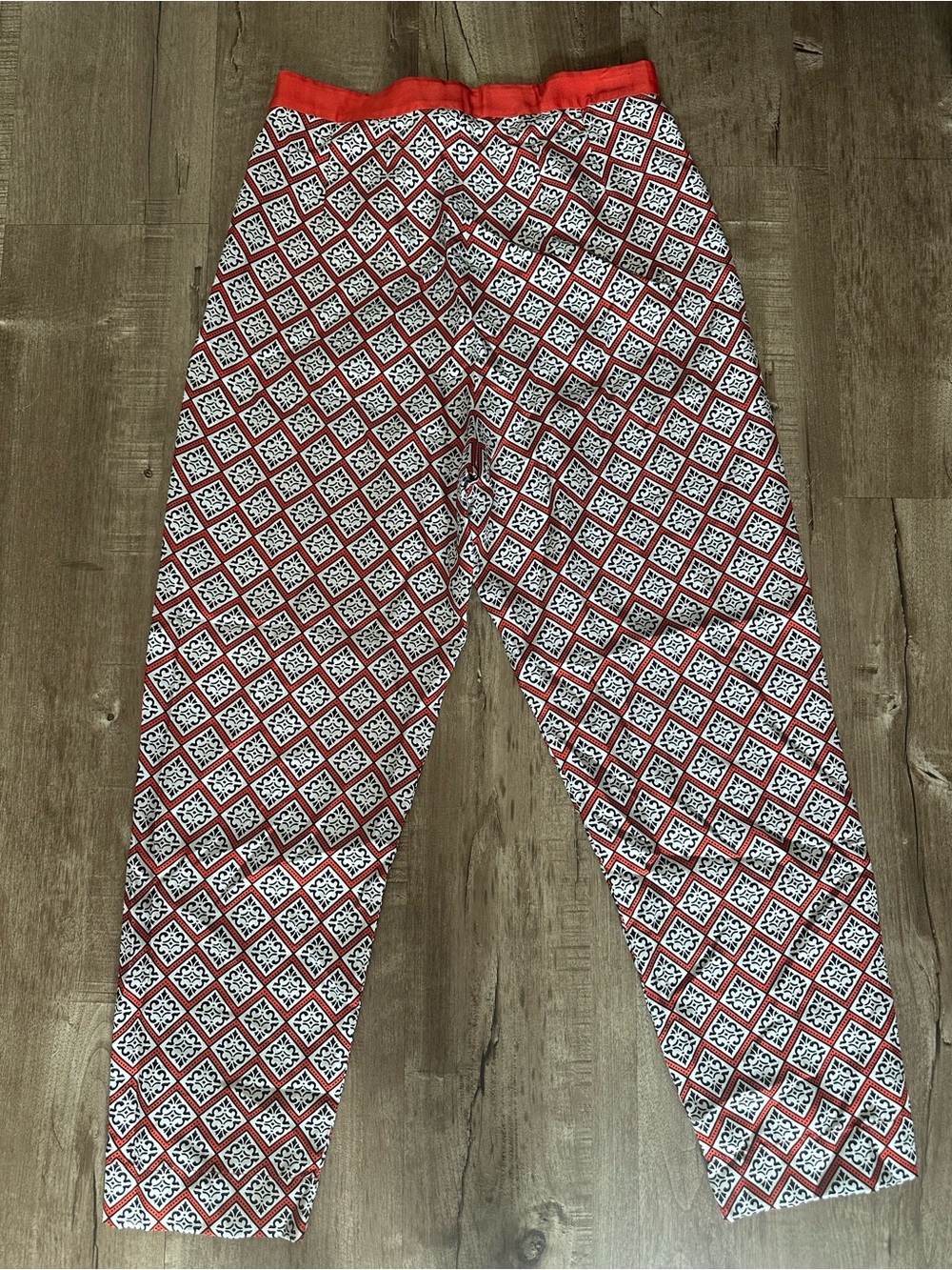 Robert Rodriguez Silk Pants (Orange/White) - Small - Picture 2 of 4
